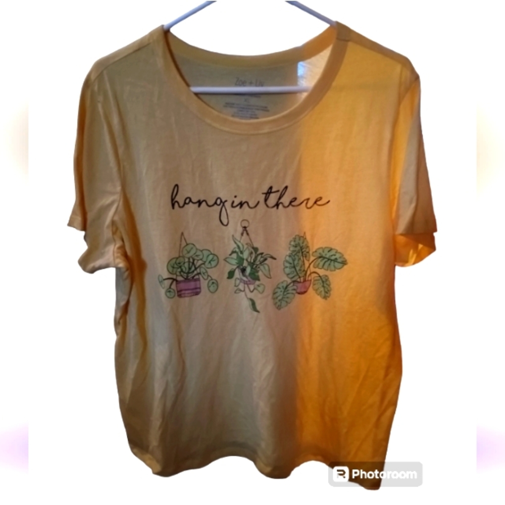 Zoe & Liv Yellow Floral Tee Shirt